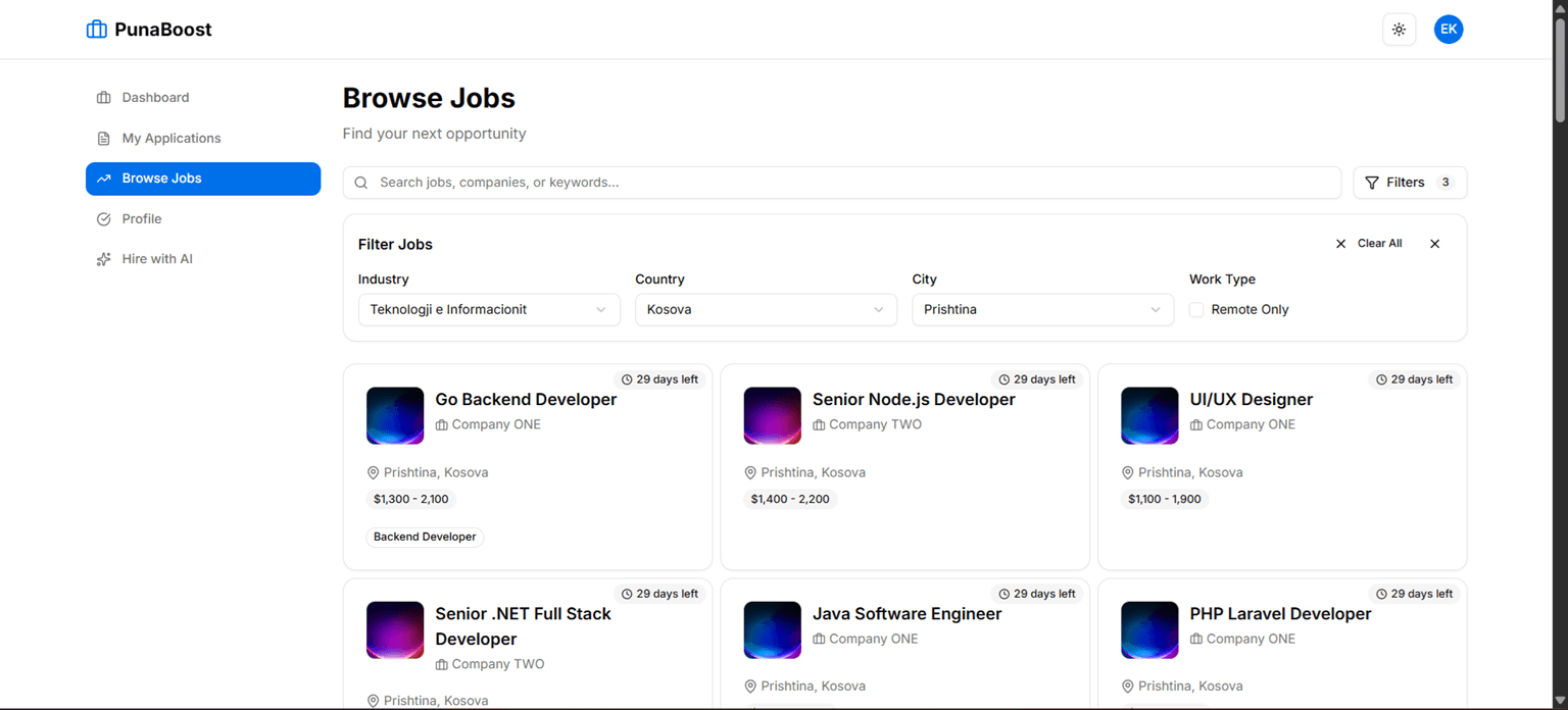 PunaBoost — Jobs, Candidates & Hiring with AI Recommendations screenshot 1