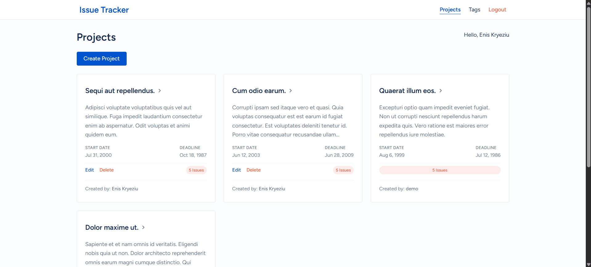Issue Tracker screenshot 1